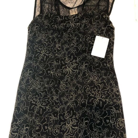 111. FREE PEOPLE DRESS black & Gold NWT - Picture 5 of 14